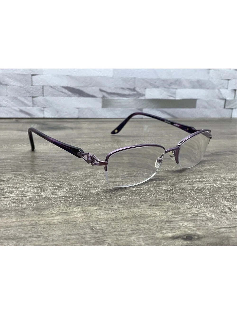 Bulova Avignon Womens Eyeglass Frames Lilac Purple 52-18-135 Metal Half Rim